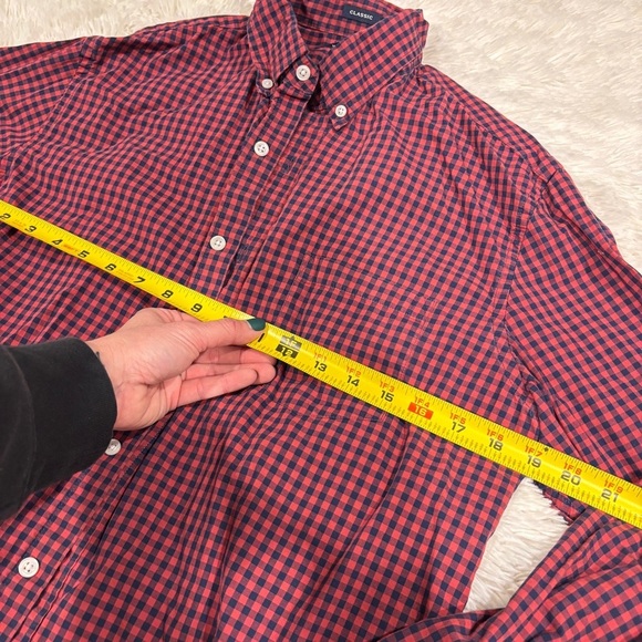 J. Crew Mens Classic Red Flex Washed Check Gingham Button Up Slim Fit Shirt L - Picture 5 of 8